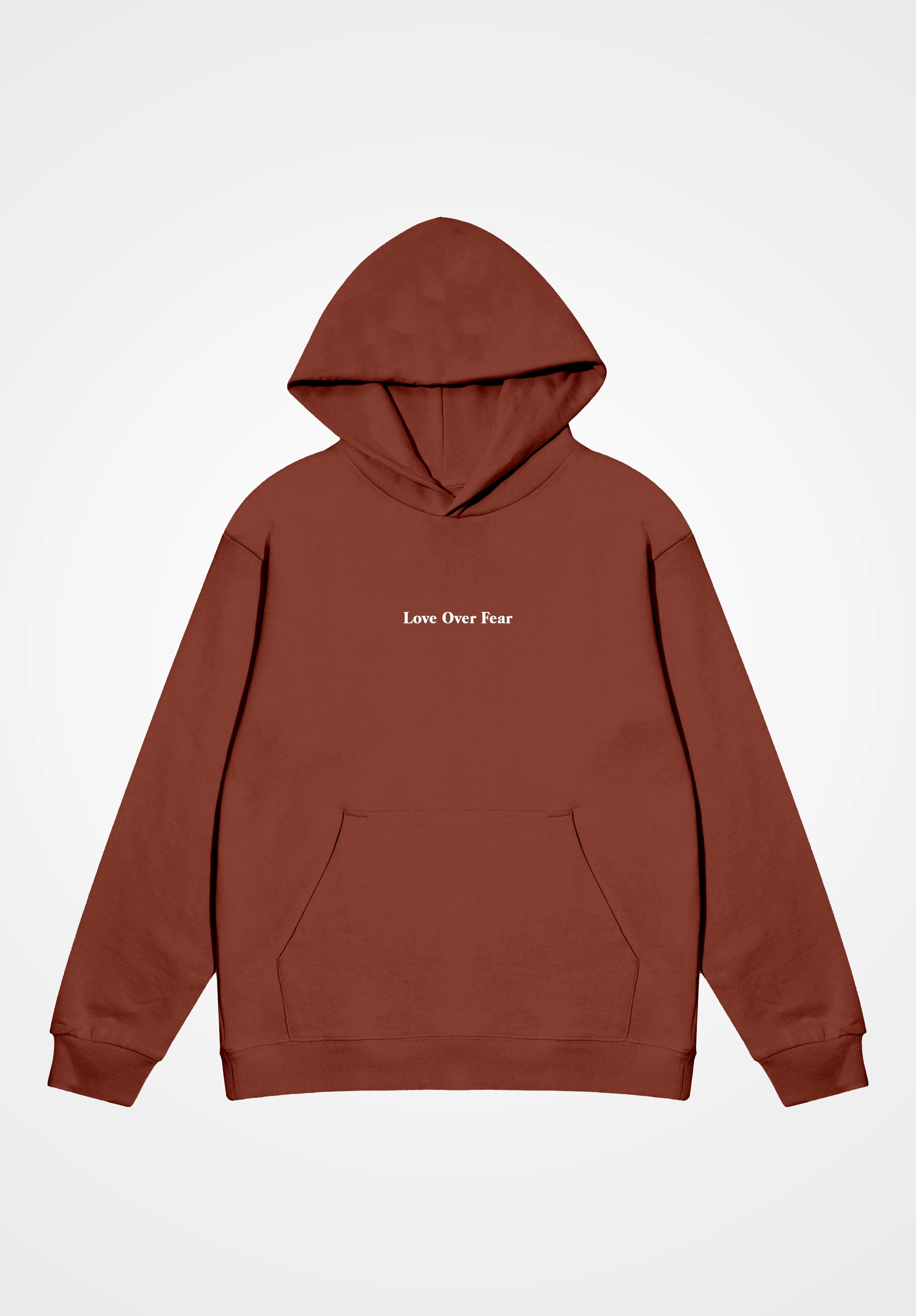 Burnt Peach 'Love Over Fear' Essential Hoodie