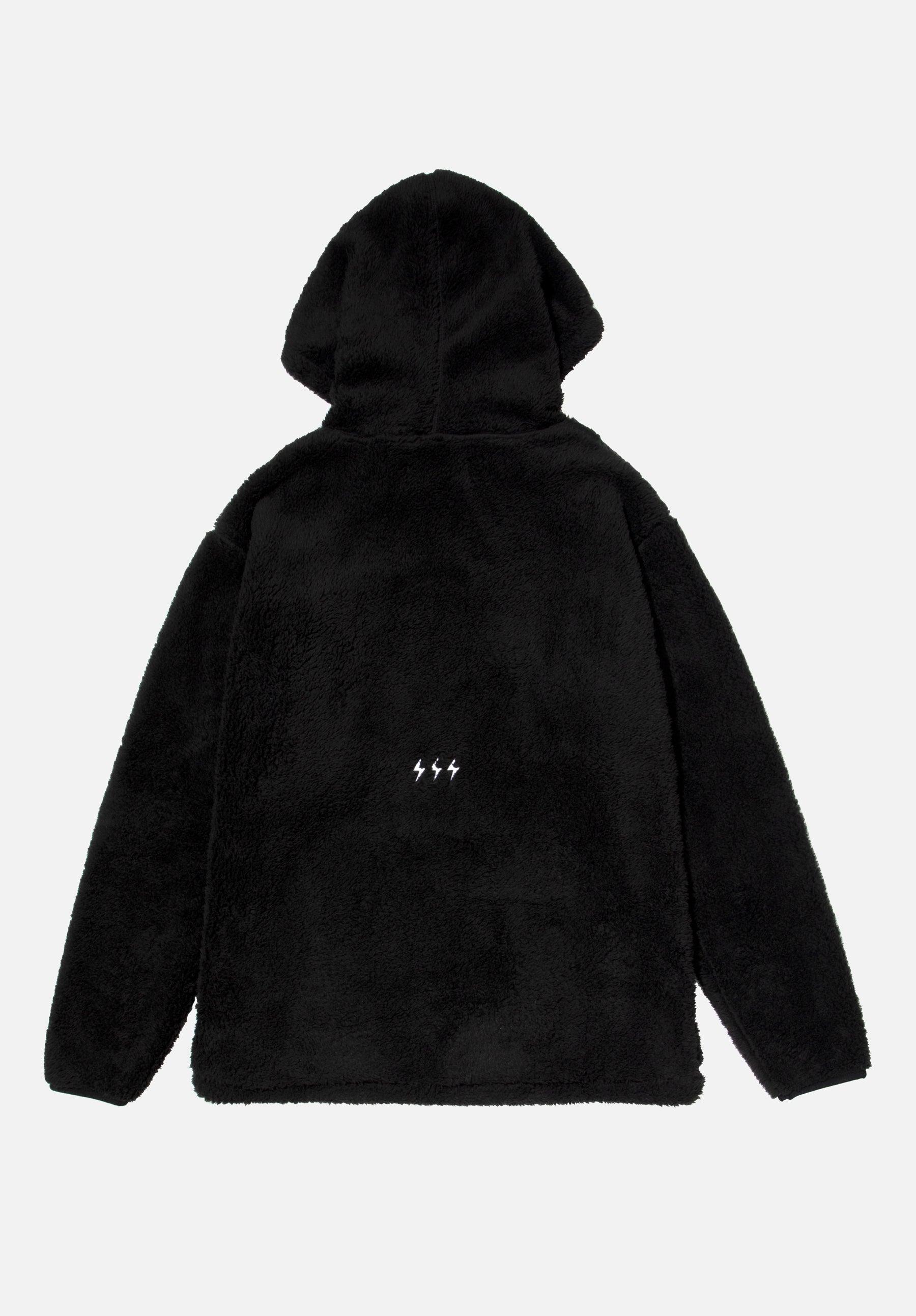 Black Sherpa Hoodie Seek Discomfort